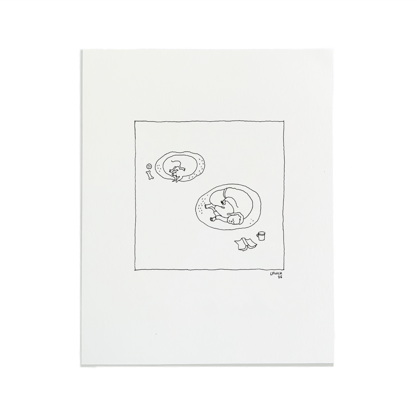Dog Bed Letterpress Print