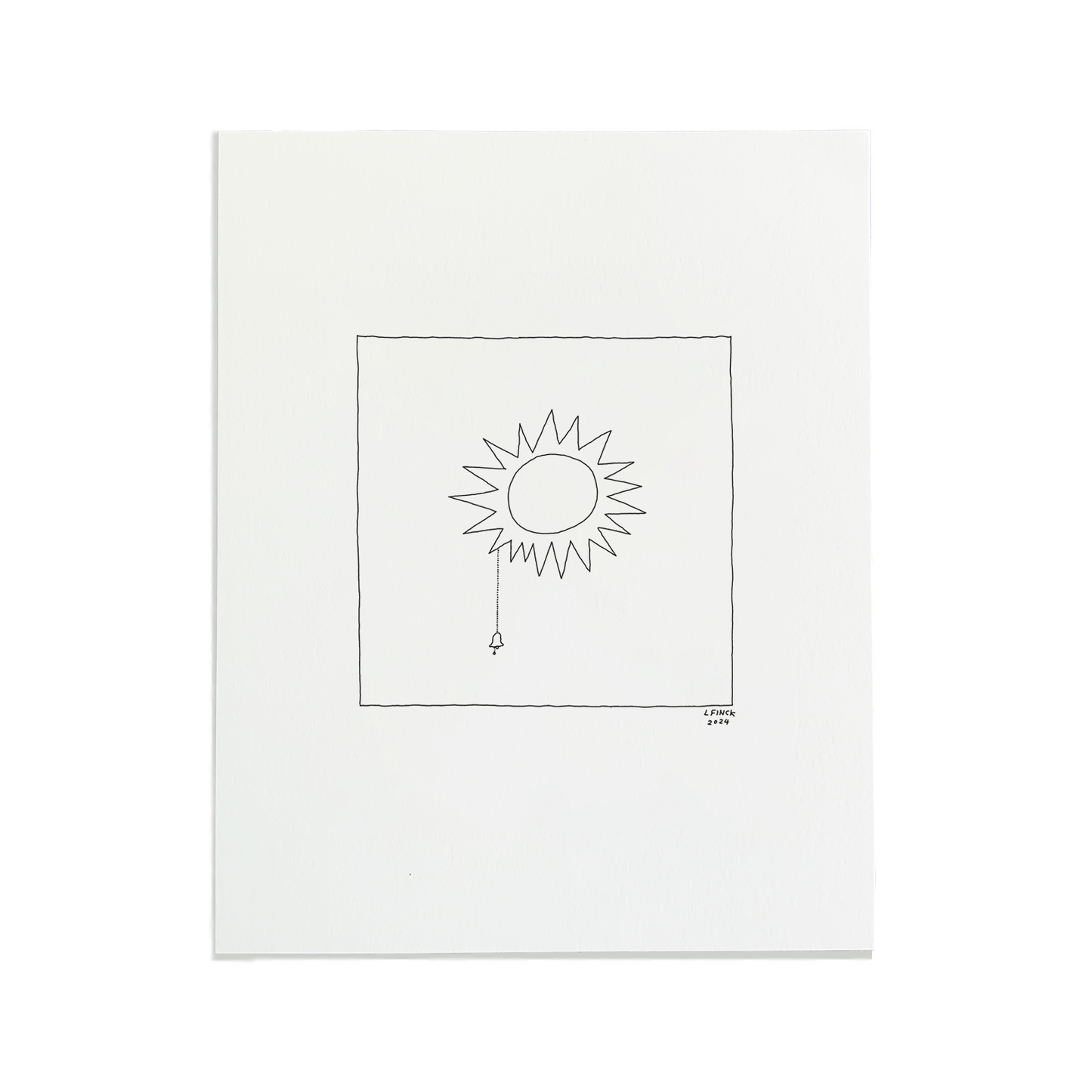 Sun with a Cord Letterpress Print