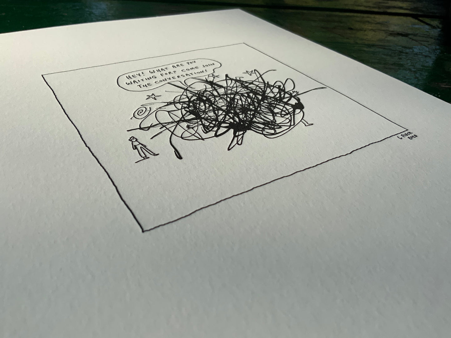 Join the conversation letterpress print