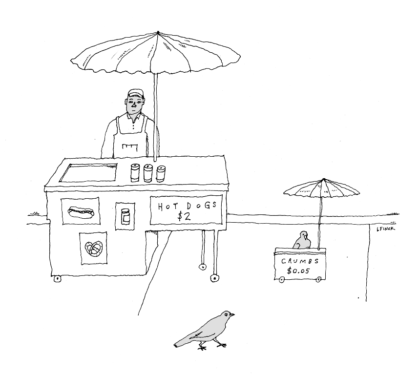 Hot Dog Vendor Letterpress Print