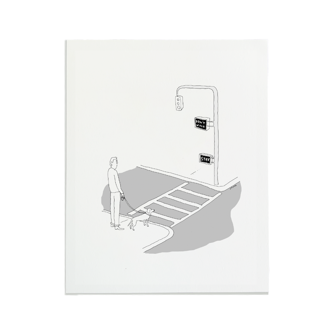 Stay Don't Walk Lettepress Print