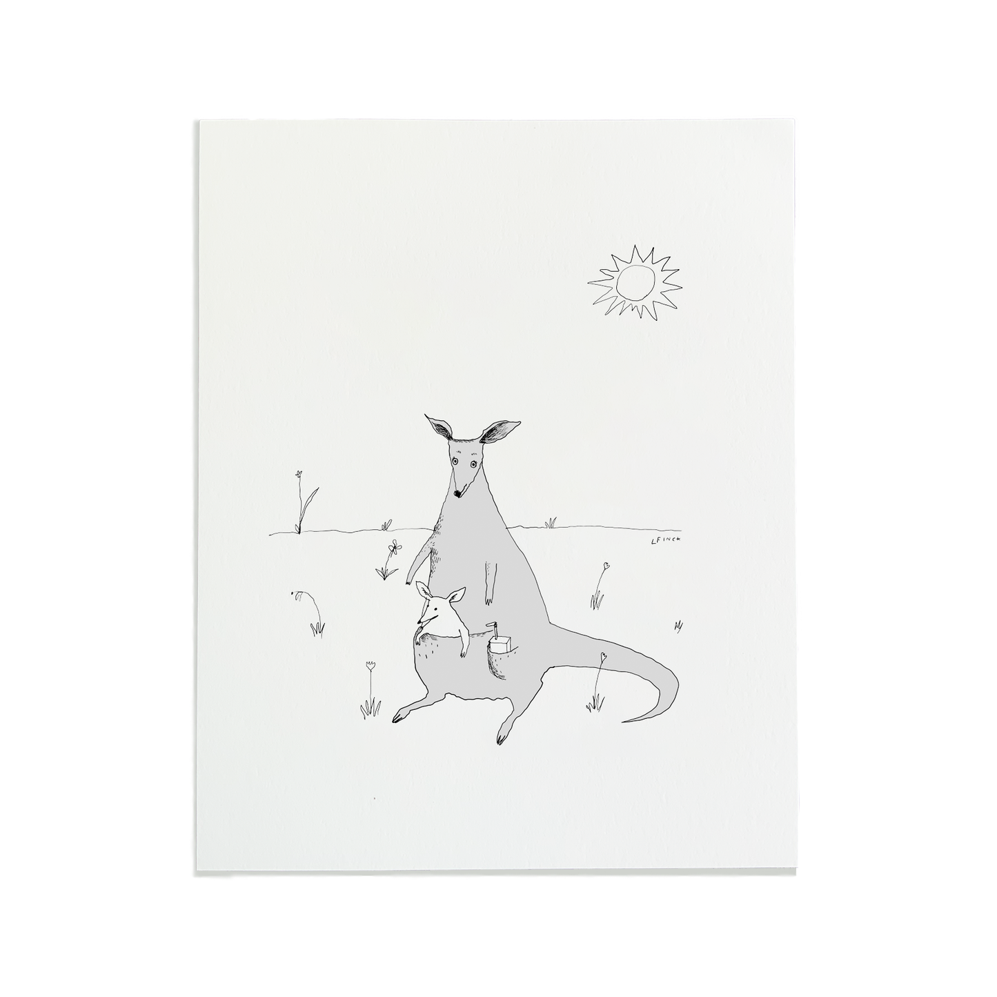 Roo Letterpress Print